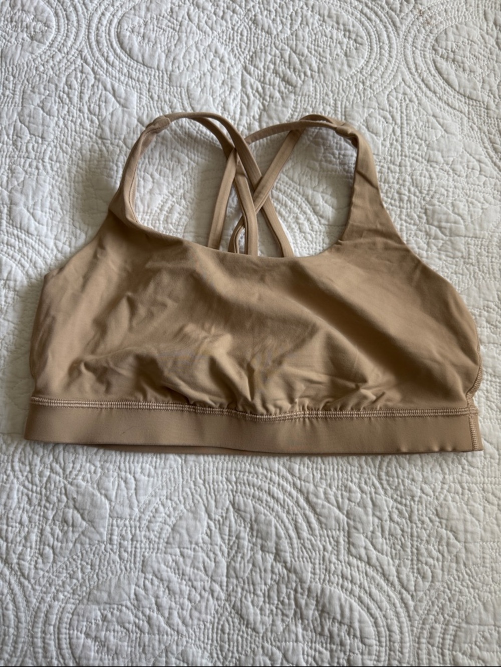 LULULEMON Energy Seamless Nude Crisscross Sports Bra - Light Support